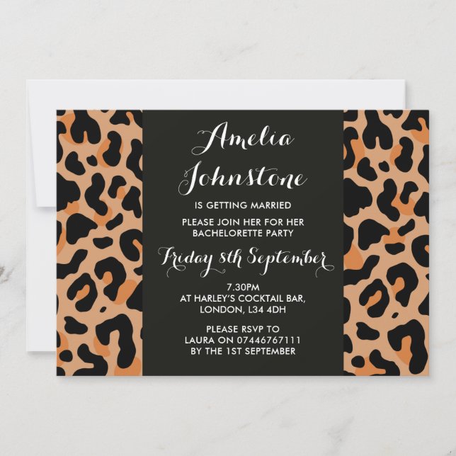 Leopard Print Bridal Shower Invitation (Front)