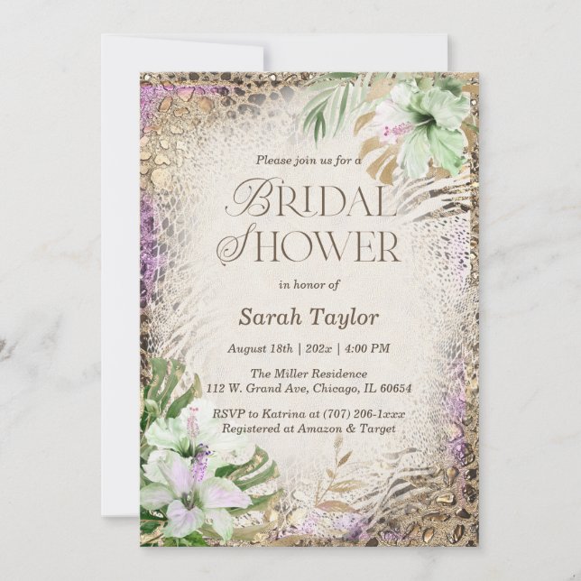 Leopard Print Bridal Shower Template (Front)