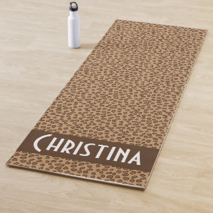 Leopard Print Brown Pattern Personalise Yoga Mat