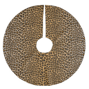 Leopard print brushed polyester tree skirt