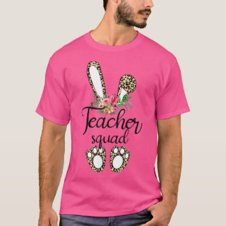 Leopard Print Bunny Teacher Squad Easter Day 2022  T-Shirt