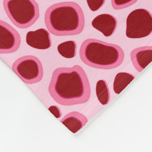 Leopard Print - Burgundy and Pink Fleece Blanket