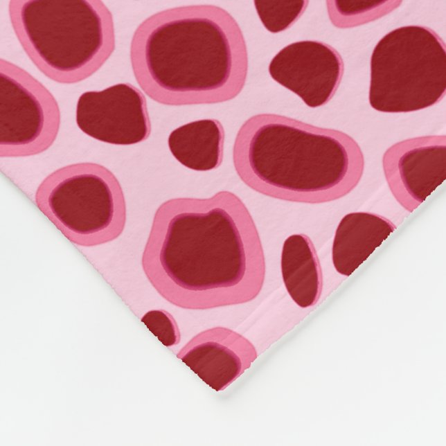 Leopard Print - Burgundy and Pink Fleece Blanket (Corner)
