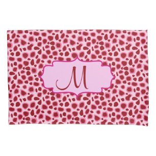 Leopard Print - Burgundy and Pink Pillowcase