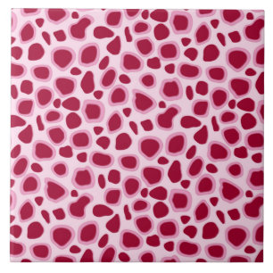 Leopard Print - Burgundy and Pink Tile