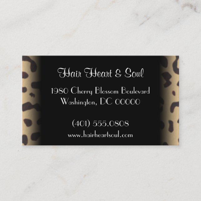 leopard print business card (Front)