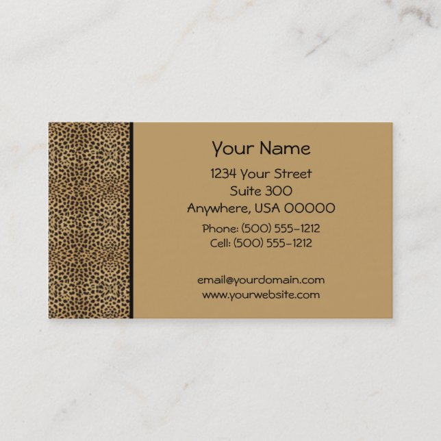 Leopard Print Business Card (Front)