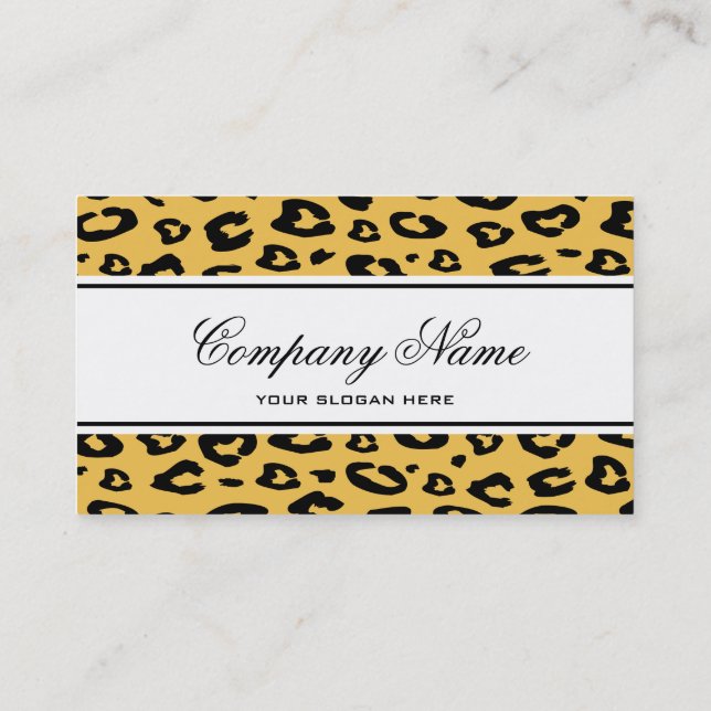 Leopard print business card template (Back)