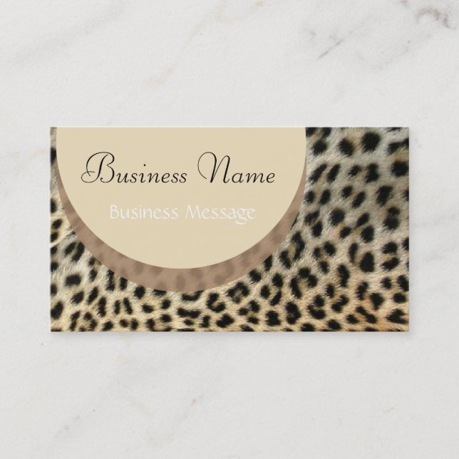 Leopard Print  Business Card Template (Front)
