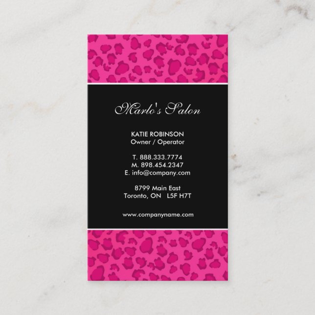 Leopard Print Business Cards (Front)