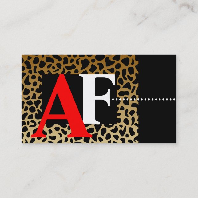 Leopard Print Business Cards (Front)