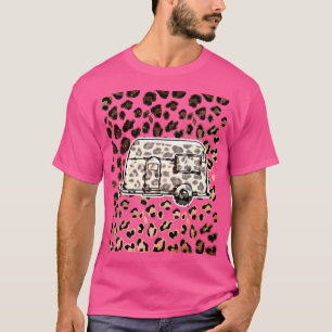 Leopard Print Camper Van Outdoor Nature Animal Pat T-Shirt
