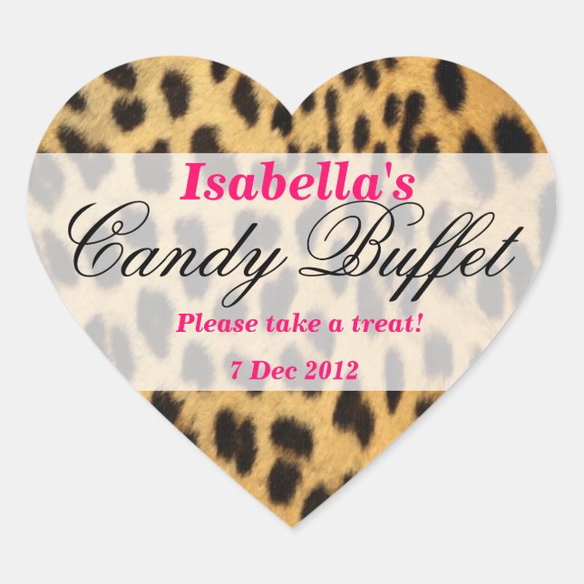 Leopard Print Candy Buffet Sticker (Front)