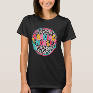 Leopard Print Cardiac Nurse Appreciation Nursing W T-Shirt