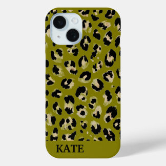 Leopard print iPhone 15 case