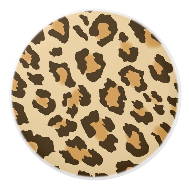 Leopard Print Ceramic Drawer Knob (Front)