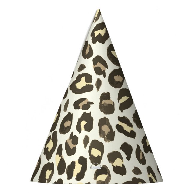 Leopard print cheetah animal print party hat (Left)