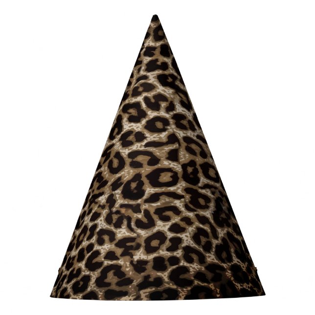 Leopard print cheetah animal print party hat (Front)