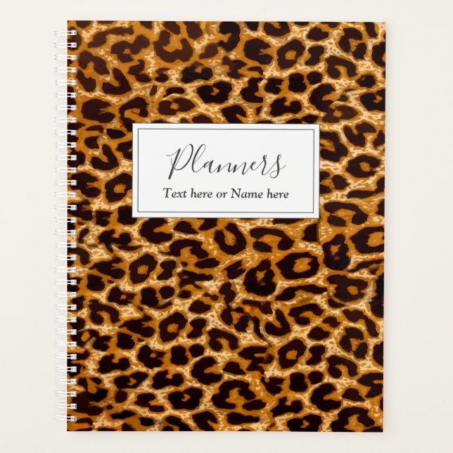 Leopard print cheetah animal print planner (Front)