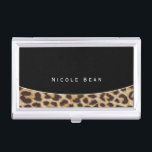 Leopard Print Cheetah Glamour Business Card Holder<br><div class="desc">Leopard Print Cheetah Glamour Business Card Holder. Customise with any text or leave it blank.</div>