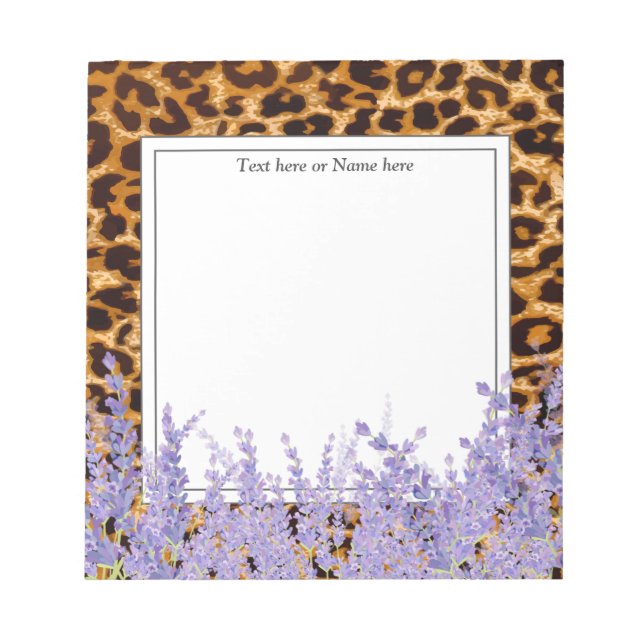 leopard print, cheetah, trendy, floral, sweet, notepad (Front)