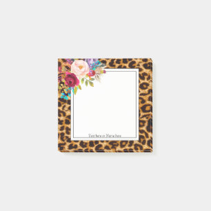 leopard print, cheetah trendy, floral, sweet, post-it notes