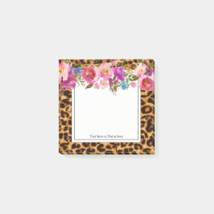 leopard print, cheetah, trendy, floral, sweet, post-it notes