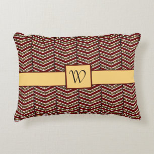 Leopard Print Chevron Accent Pillow
