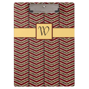 Leopard Print Chevron Clipboard