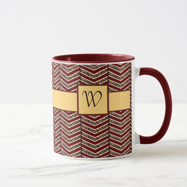 Leopard Print Chevron Mug (Right)