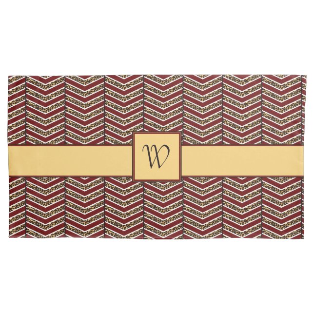Leopard Print Chevron Pillow Case (Front)