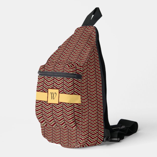 Leopard Print Chevron Sling Bag (Right Corner)