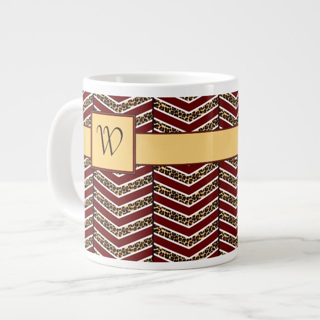 Leopard Print Chevron Speciality Mug (Front Left)
