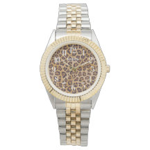 Leopard Print Chic Add Your Name Wrist Watch