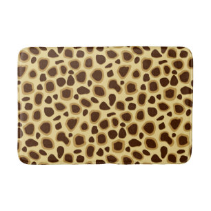 Leopard Print, Chocolate Brown and Camel Tan Bath Mat