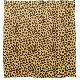 Leopard Print, Chocolate Brown and Camel Tan Shower Curtain