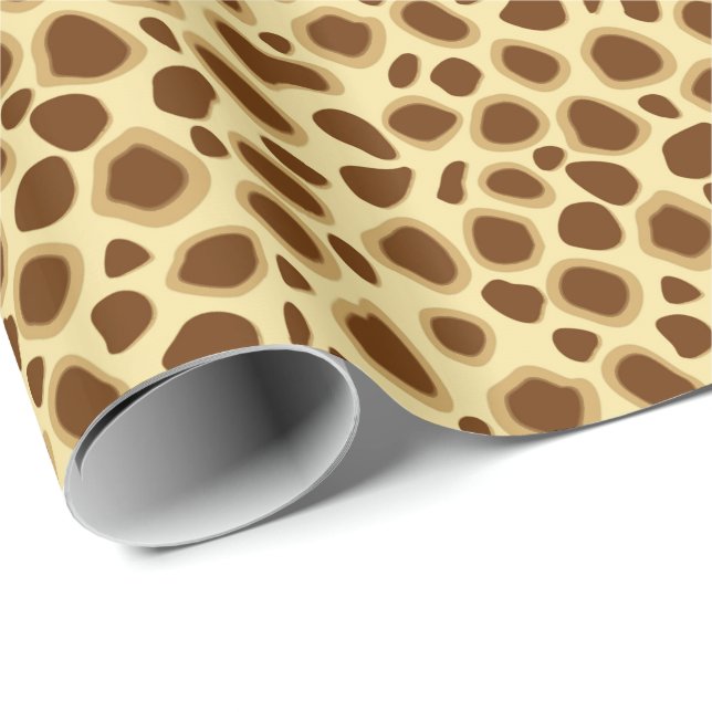 Leopard Print - Chocolate Brown and Camel Tan Wrapping Paper (Roll Corner)