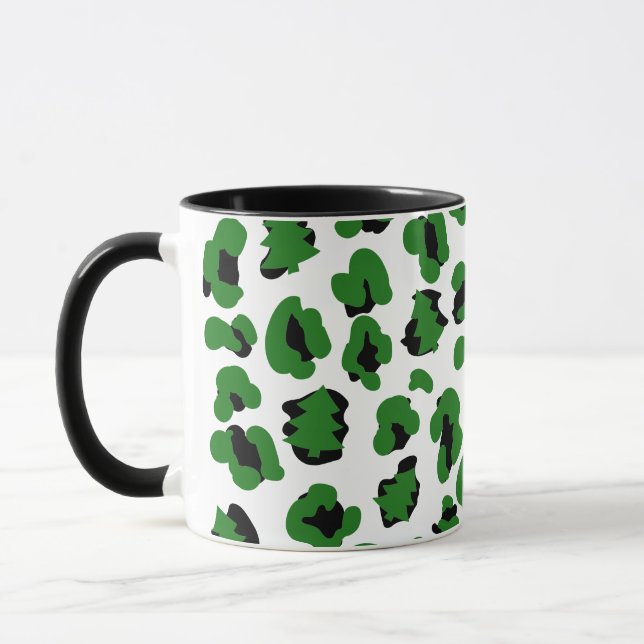 LEOPARD PRINT christmas tree Mug (Left)