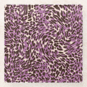 Leopard Print, Classic Animal Pattern. Glass Coaster
