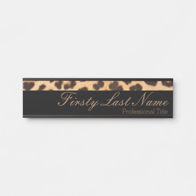 Leopard Print Classic Office Door Sign Signs (Front)