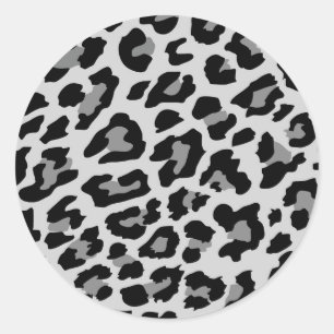 leopard print classic round sticker