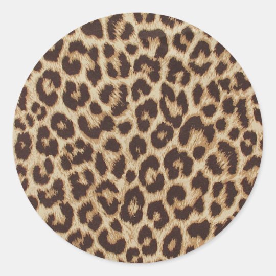 Leopard Print Classic Round Sticker | Zazzle.co.uk