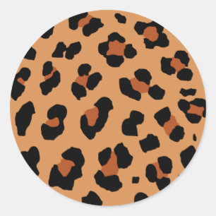 Leopard Print Classic Round Sticker