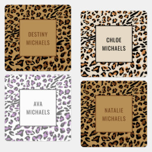 Leopard Print Colour Coded Iron On Name