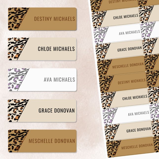 Leopard Print Colour Coded Kids Waterproof Name (Creator Uploaded)