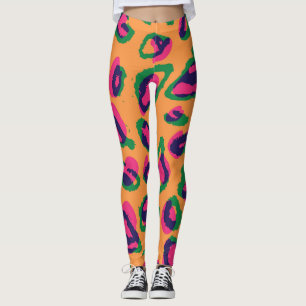 Leopard Print, Colourful Animal Pattern. Leggings