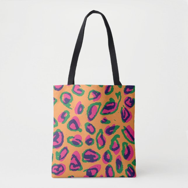 Leopard Print, Colourful Animal Pattern. Tote Bag (Front)