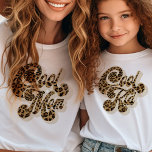 Leopard Print Cool Kid Matching Mummy and Me T-Shirt<br><div class="desc">Leopard Print cool kid t-shirt with matching cool mum version available. The design has 70's curvy modern retro typography in black and brown animal print. Perfect for mother's day t-shirt or mummy and me style matching outfit for mother and daughter.</div>