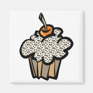 leopard print cupcake magnet
