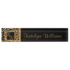 Leopard Print Custom Monogram Desk Name Plate